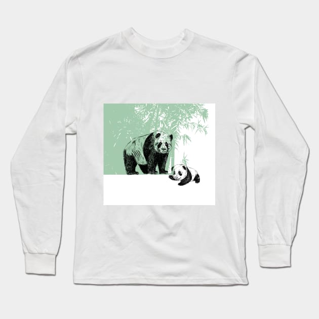 panda family print Long Sleeve T-Shirt by rachelsfinelines